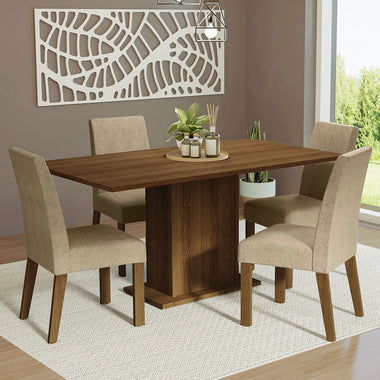 Juego de Comedor 4 Sillas Marrón/Imperial Keila Madesa