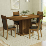 Juego de Comedor Mesa con Tapa de Madera 4 Sillas Marrón/Negro Elisa Madesa
