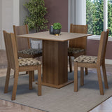 Juego de Comedor Mesa Tapa de Madera 4 Sillas Marrón/Crema/Beige Marrón Samara Madesa