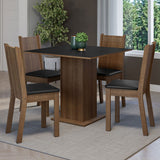 Juego de Comedor Mesa Tapa de Madera 4 Sillas Marrón/Negro Samara Madesa