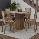 Juego de Comedor Mesa Tapa de Madera 4 Sillas Marrón/Crema/Beige Marrón Briana Madesa
