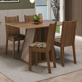 Juego de Comedor Mesa Tapa de Madera 4 Sillas Marrón/Crema/Beige Marrón Marilyn Madesa