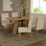 Juego de Comedor Mesa Tapa de Madera 4 Sillas Marrón/Imperial Agnes Madesa