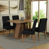 Juego de Comedor Mesa Tapa de Madera 4 Sillas Marrón/Oxford Gisele Madesa