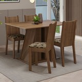 Juego de Comedor Mesa Tapa de Madera 4 Sillas Marrón/Beige Marrón Marilyn Madesa