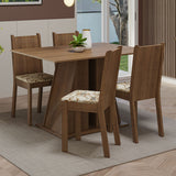 Juego de Comedor Mesa Tapa de Madera 4 Sillas Marrón/Lírio Beige Marilyn Madesa