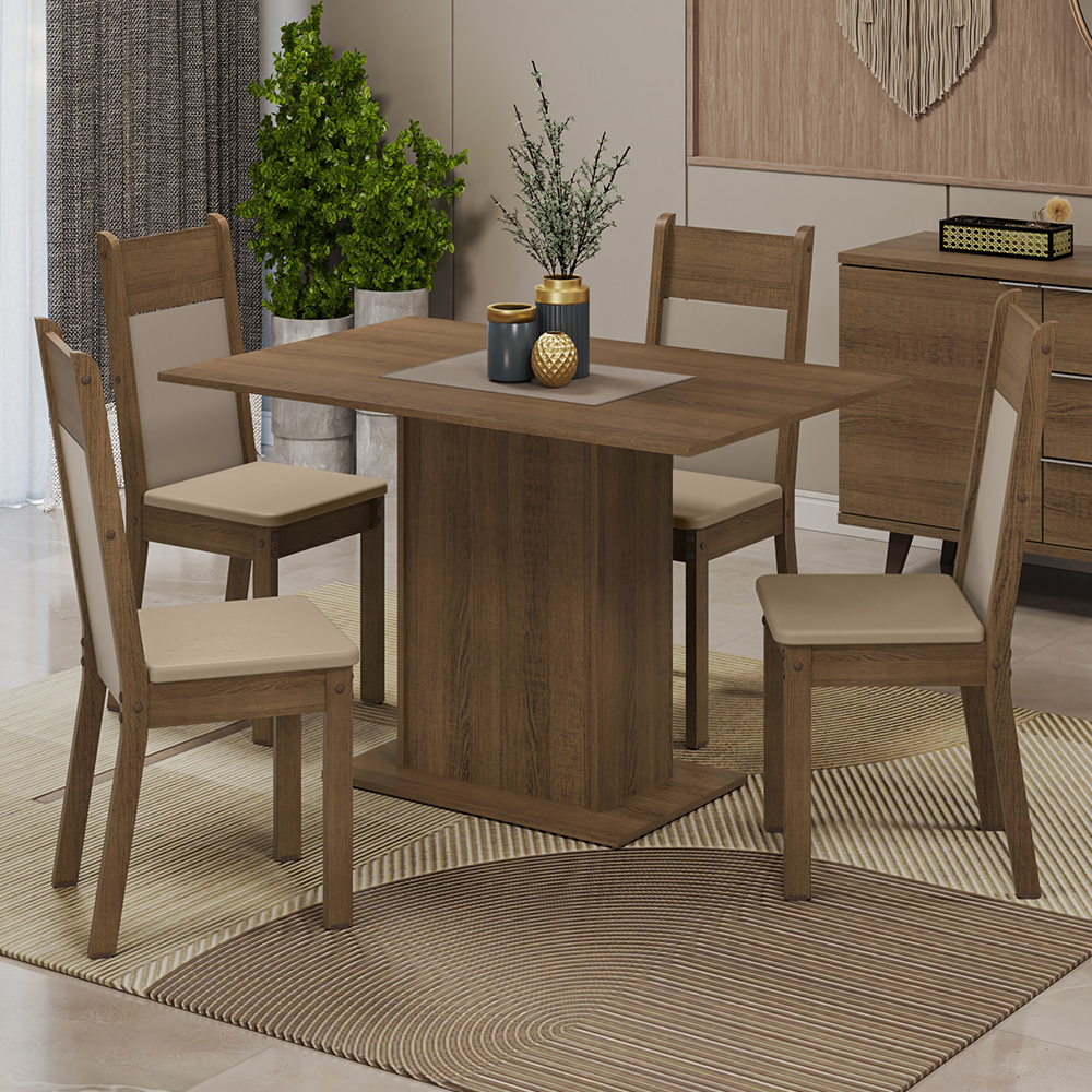 Juego de Comedor con Mesa y 4 Sillas Madesa Sheila MCB