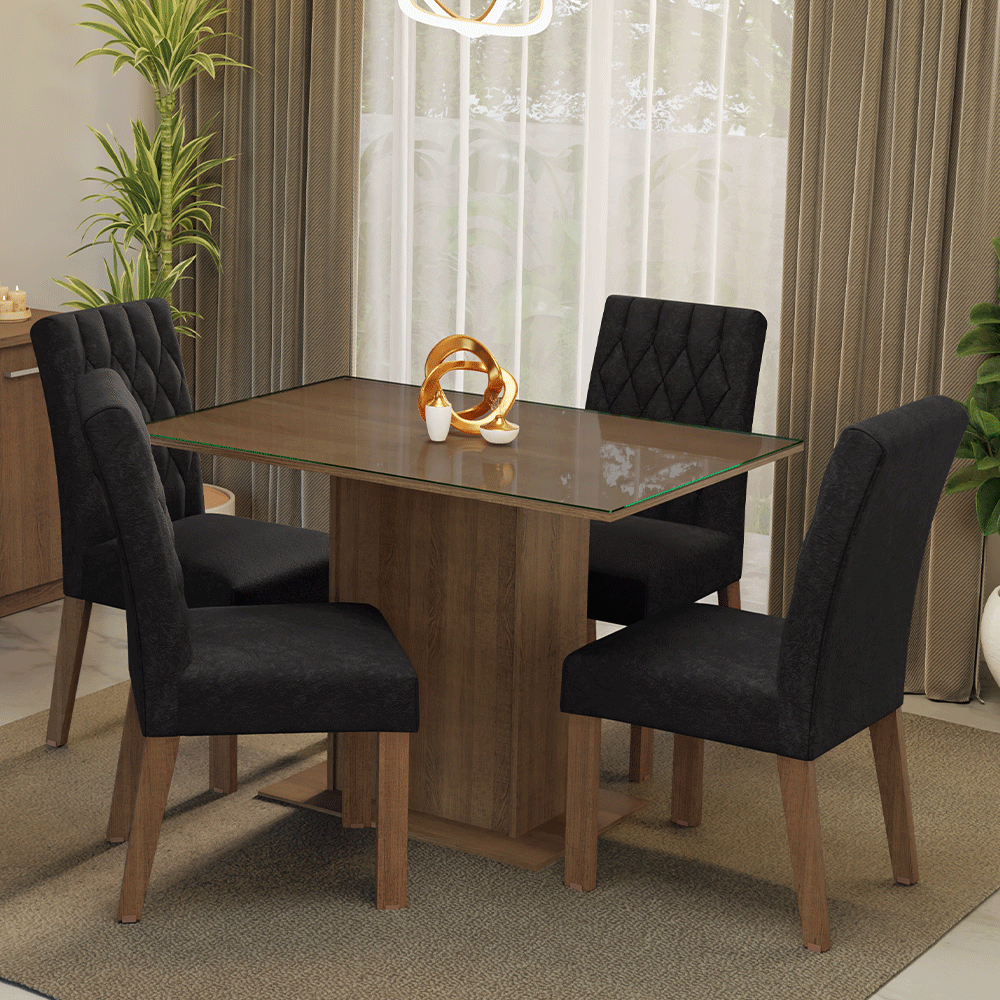 Juego de Comedor con Mesa y 4 Sillas Madesa Oxford Zion MN