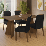 Juego de Comedor Mesada de Madera 4 Sillas Tulum Marrón/Oxford