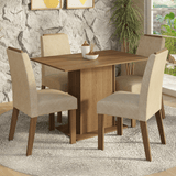 Juego de Comedor Tapa de Madera 4 Sillas Marrón/Imperial Acácia Madesa