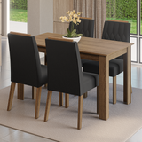 Juego de Comedor Tapa de Madera 4 Sillas Marrón/Oxford Hera Madesa