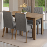 Juego de Comedor Tapa de Madera 4 Sillas Marrón/Silver Hera Madesa