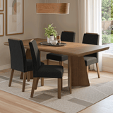 Juego de Comedor con Tapa de Madera 4 Sillas Marrón/Oxford Arles Madesa