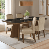 Juego de Comedor Tapa con Vidrio 4 Sillas Marrón/Negro/Imperial Todi Madesa