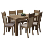 Juego de Comedor 6 Sillas Marrón/Crema/Beige Medelin Madesa