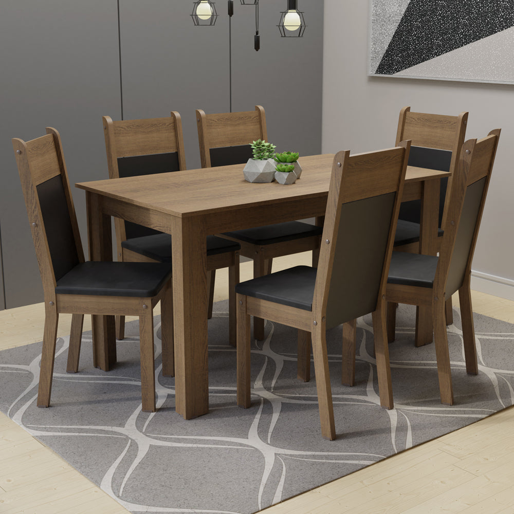 Juego de Comedor con Mesa y 6 Sillas Madesa Medelin MN