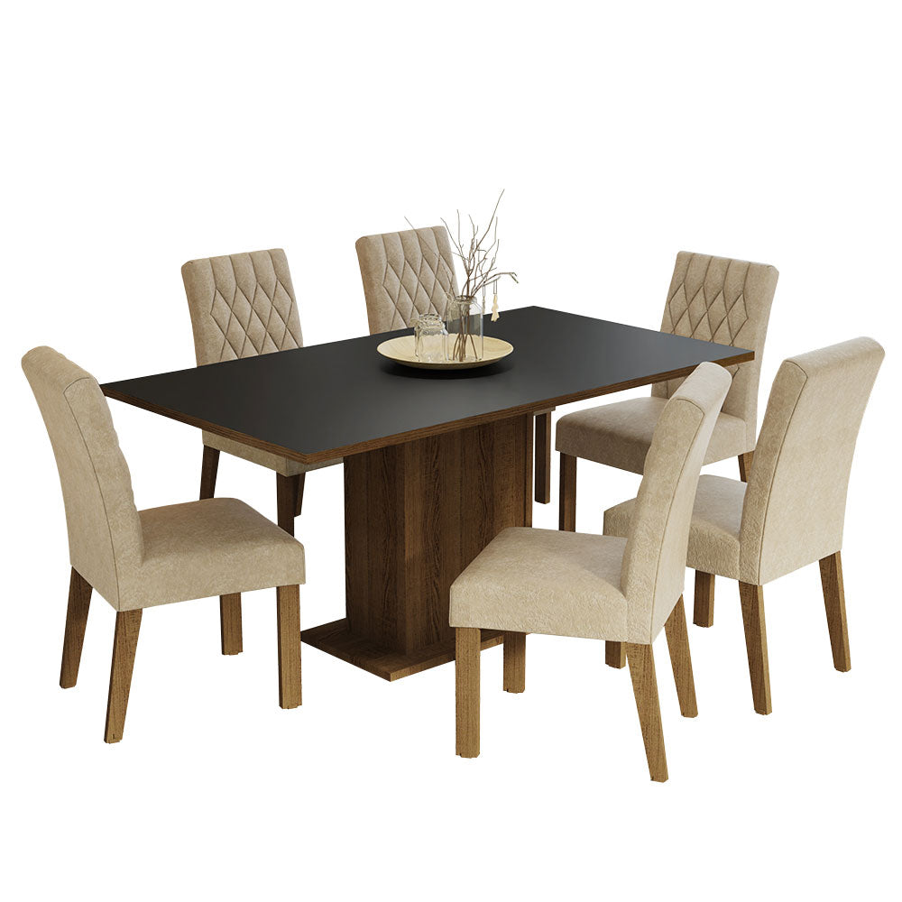 Juego de Comedor con Mesa y 6 Sillas Madesa Hanna MNI