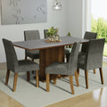 Juego de Comedor 6 Sillas Marrón/Gris/Silver Renata Madesa
