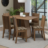 Juego de Comedor Mesa Tapa de Madera 6 Sillas Marrón/Crema/Beige Marrón Sharon Madesa