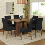 Juego de Comedor Mesa Tapa de Madera 6 Sillas Marrón/Oxford Cheryl Madesa