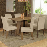 Juego de Comedor Mesa Tapa de Madera 6 Sillas Marrón/Imperial Cheryl Madesa