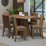 Juego de Comedor Mesa Tapa de Madera 6 Sillas Marrón/Beige Marrón Sharon Madesa