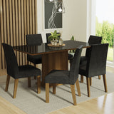 Juego de Comedor Mesa de Vidrio y 6 Sillas Madesa Oxford MN 07