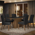 Juego de Comedor 6 Sillas Marrón/Negro/Oxford Luciana Madesa