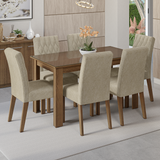Juego de Comedor con Mesa de Tapa de Vidrio y 6 Sillas Marrón/Imperial Odara Madesa