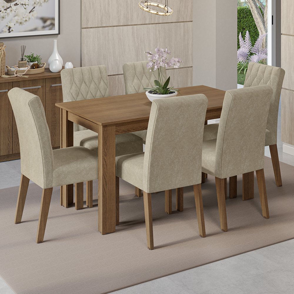 Mesa de Comedor con Mesa y 6 Sillas Madesa Allegro MI