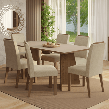 Juego de Comedor 6 Sillas Marrón/Negro/Imperial Minsk Madesa