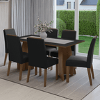 Juego de Comedor 6 Sillas Marrón/Negro/Oxford Soho Madesa
