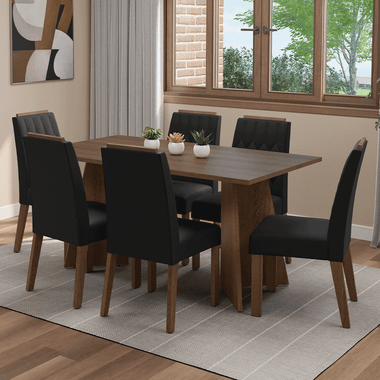 Juego de Comedor 6 Sillas Marrón/Oxford Leon Madesa