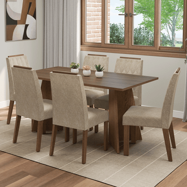 Juego de Comedor 6 Sillas Marrón/Imperial Leon Madesa
