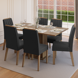 Juego de Comedor Tapa de Madera 6 Sillas Marrón/Oxford Bosque Madesa