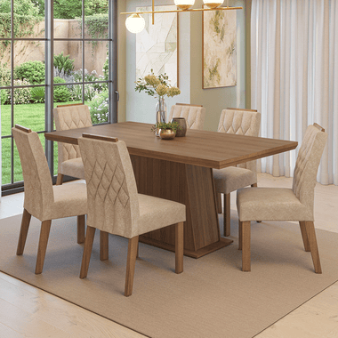 Juego de Comedor 6 Sillas Marrón/Imperial Assis Madesa