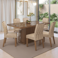 Juego de Comedor con Vidrio Sobrepuesto 6 Sillas Marrón/Imperial Colmar Madesa