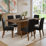 Juego de Comedor con Tapa de Madera 6 Sillas Marrón/Oxford Grasse Madesa
