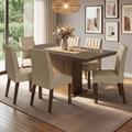 Juego de Comedor con Vidrio Sobrepuesto 6 Sillas Marrón/Imperial Dinan Madesa