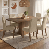 Juego de Comedor con Tapa de Madera 6 Sillas Marrón/Imperial Luso Madesa