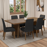 Juego de Comedor con Tapa de Madera 6 Sillas Marrón/Oxford Sarlat Madesa