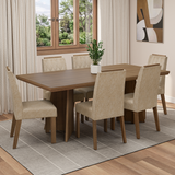 Juego de Comedor con Tapa de Madera 6 Sillas Marrón/Imperial Sarlat Madesa