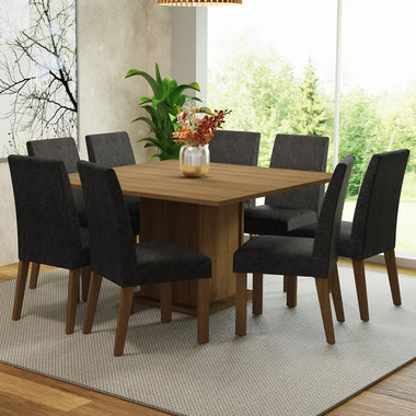 Juego de Comedor 8 Sillas Marrón/Oxford Doris Madesa