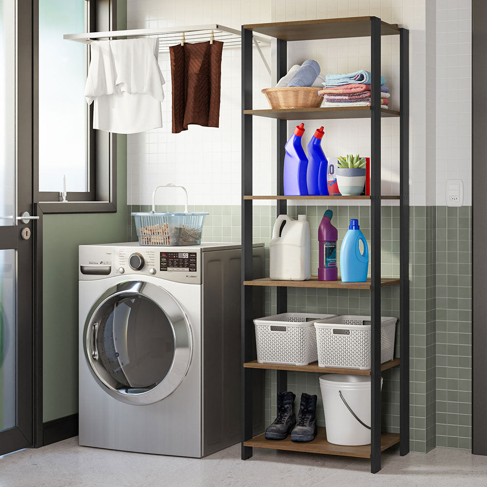 Estante Multiuso para Lavadero 59 cm Marrón/Negro Madesa