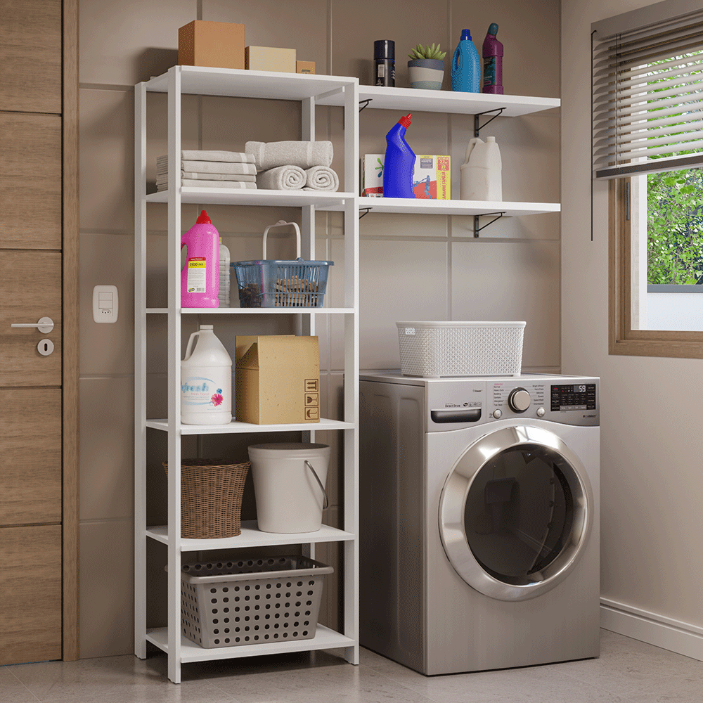 Estante con Repisas para Lavadero 139 cm Blanco