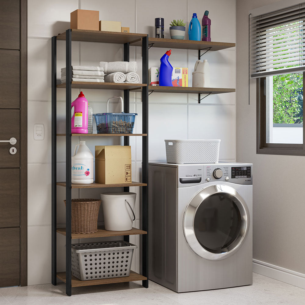 Estante Multiuso para Lavadero 139 cm Marrón/Negro Madesa