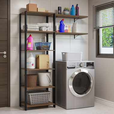Estante Multiuso para Lavadero 139 cm Marrón/Negro Madesa