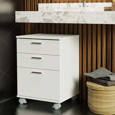 Cajonera para Baño 3 Cajones con Ruedas Blanco Madesa