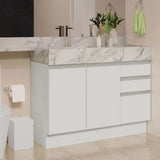 Madesa Armario para Baño de 120cm con 2 Puertas y 3 Cajones Blanco