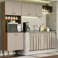 Cocina Compacta de Cocina 235 cm Marrón/Crema Gourmet Madesa